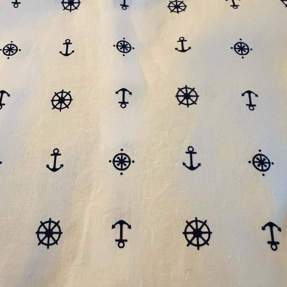 Rachel Riley White Long-Sleeve Nautical Anchor Print One-Piece